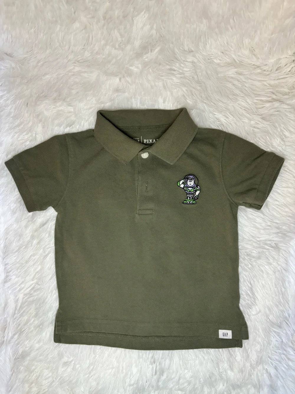 Baby Gap x Pixar Toy Story Buzz Lightyear Olive Green Polo Shirt 18-24 Months